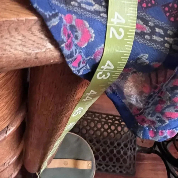 Wallflower Blue Pink Longline Paisley Kimono Cardigan Duster Sz M Boho Western - Picture 8 of 8